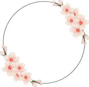 Soft Painting Cherry Blossom Flower Frame