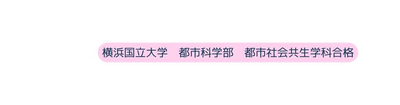 横浜国立大学 都市科学部 都市社会共生学科合格