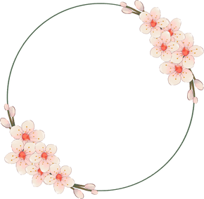 Soft Painting Cherry Blossom Flower Frame